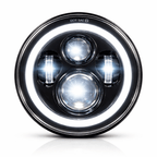 Eagle Lights 7" LED Headlight with LED Halo Ring for Harley-Davidson® and Indian® Motorcycles - Generation I /  Black Kit