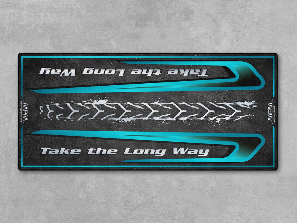 MPM Motorcycle Mat for Touring Motorcycle "Take the Long Way" - MM4311