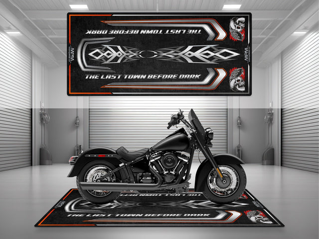 MPM Motorcycle Mat for Cruiser Motorcycle "The Last Town Before Dark" - MM4318