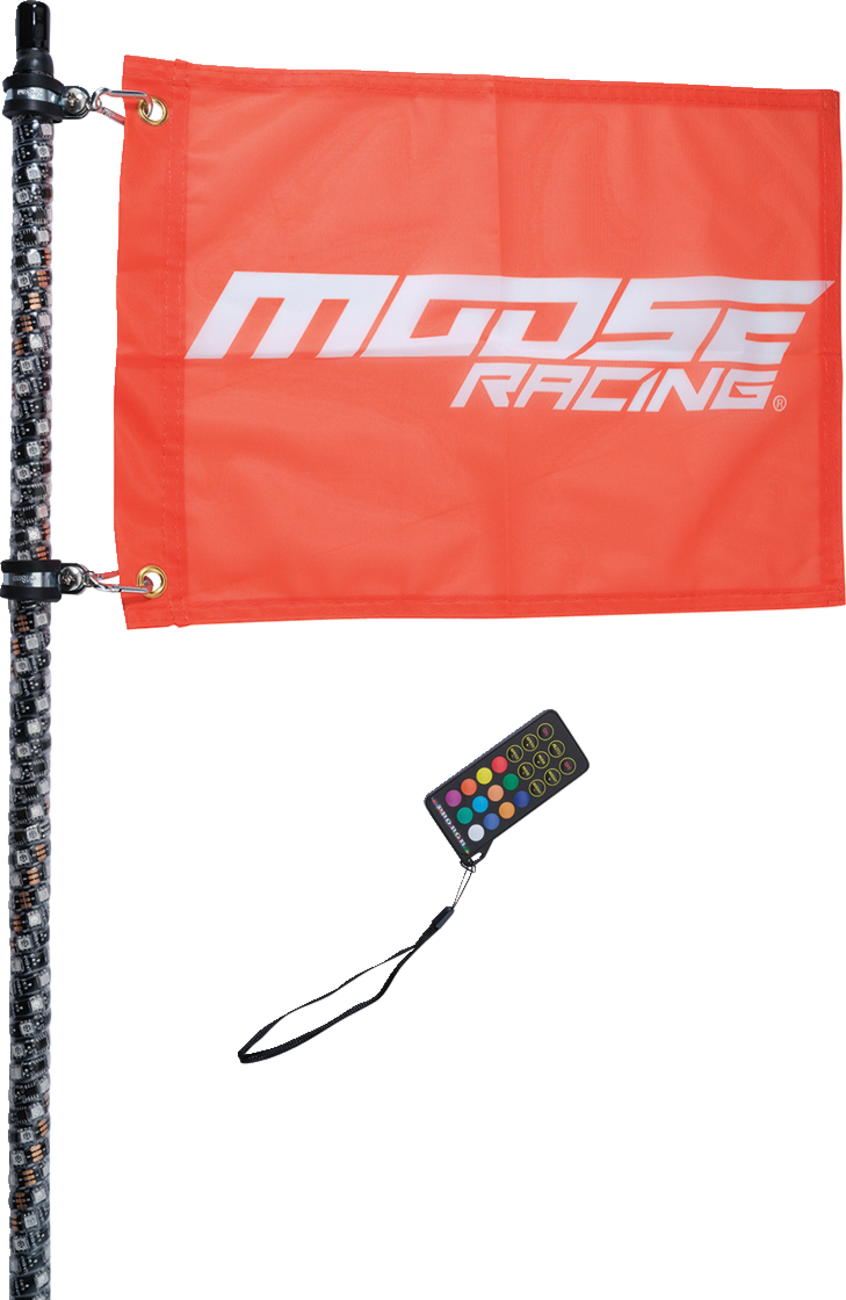 MOOSE OFFROAD Chase Bluetooth Whip Light - 3' Whip Light / RGB / Black / Chase 2040-3035