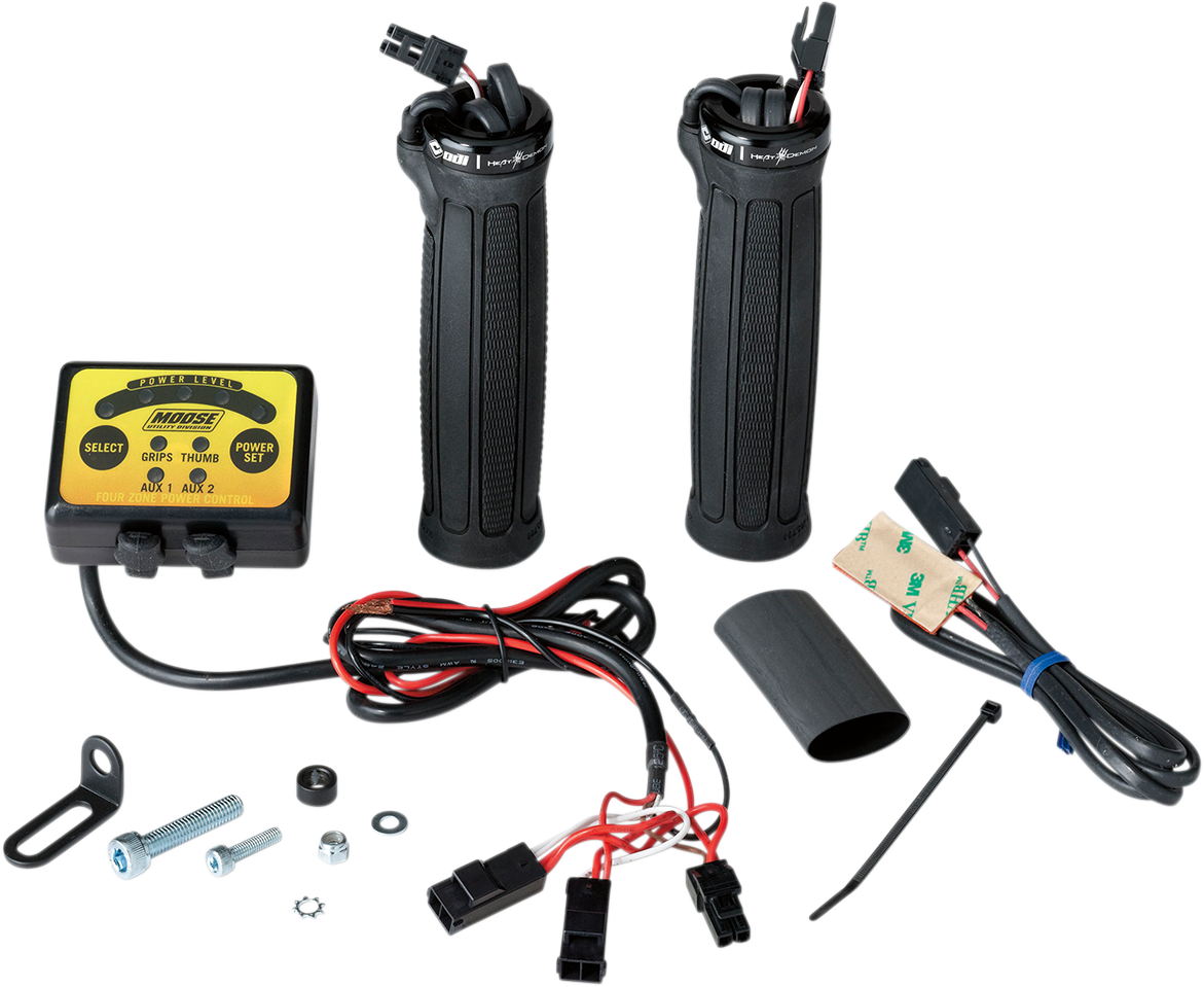 MOOSE OFFROAD Clamp-On Quad Zone Heated Grip Kit for ATVs - 0631-0155