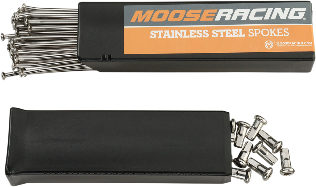 MOOSE OFFROAD Stainless Steel Spoke Set - Spoke Set with Nipples / Stainless Steel / Front / 21" / Beta/Suzuki 0211-0054