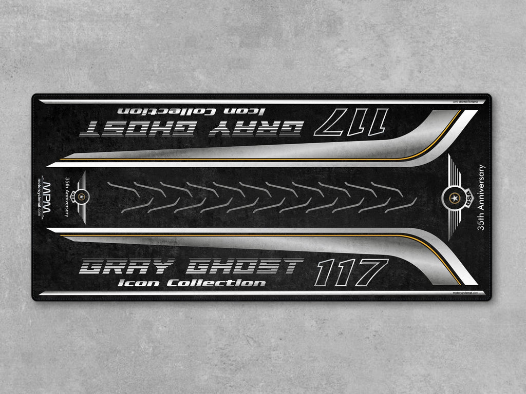MPM Motorcycle Mat for Cruiser Motorcycle "Gray Ghost Icon Collection 35th Anniversary" - MM4210