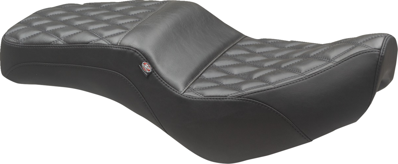 MUSTANG Squareback One-Piece Seat - Squareback Seat / Black / Double Diamond / Rebel 300/500 '17-'23 0810-2395