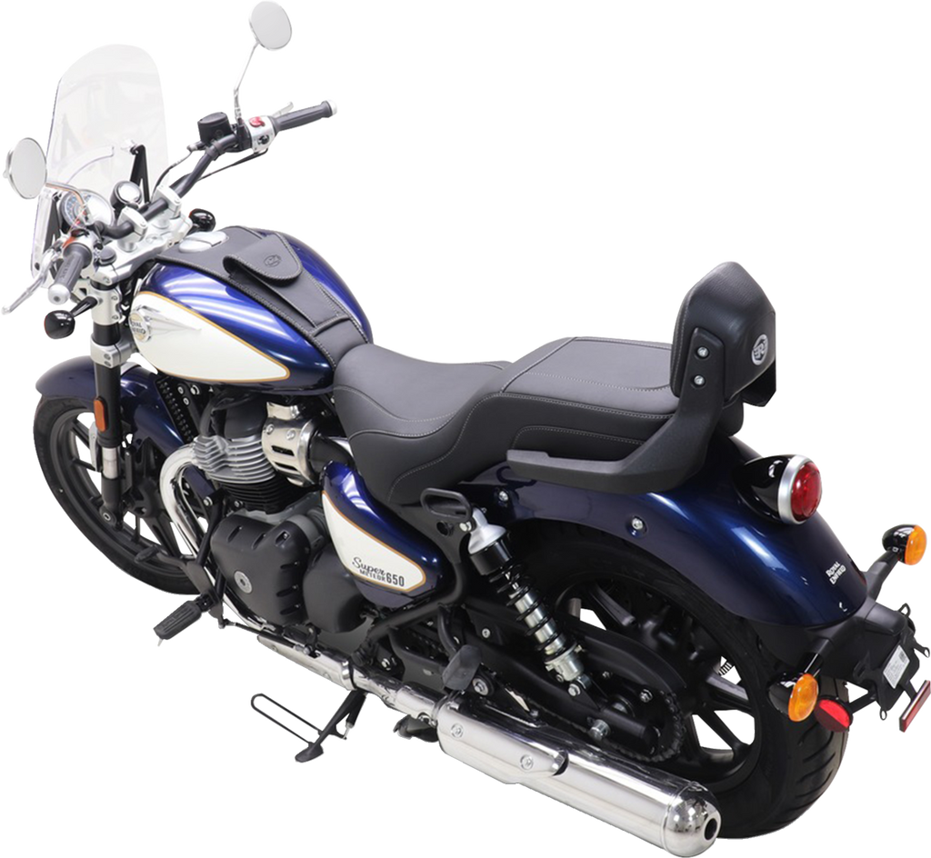 MUSTANG Squareback Seat - Squareback 2-Up Seat / Black w/ Steel Stitch / Royal Enfield '24-'25 0810-2455