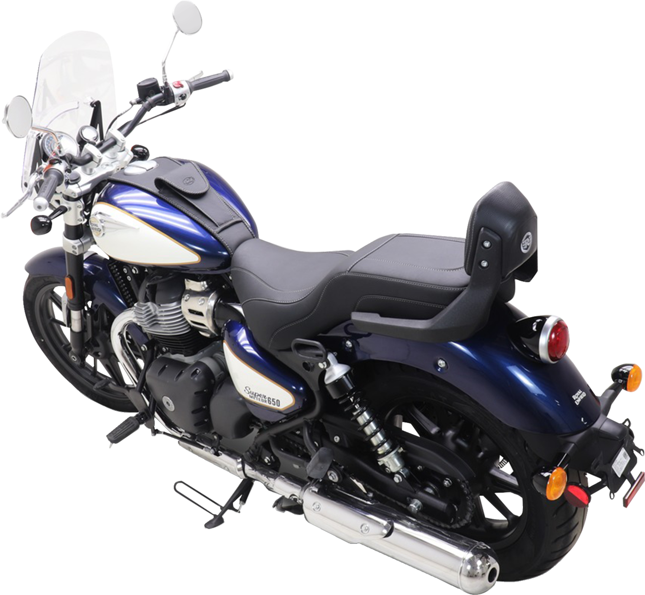 MUSTANG Squareback Seat - Squareback 2-Up Seat / Black w/ Steel Stitch / Royal Enfield '24-'25 0810-2455