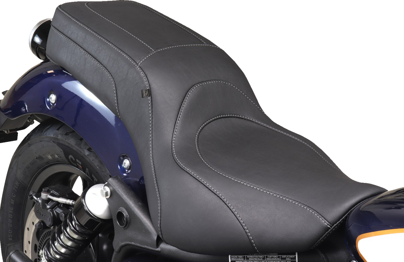 MUSTANG Squareback Seat - Squareback 2-Up Seat / Black w/ Steel Stitch / Royal Enfield '24-'25 0810-2455