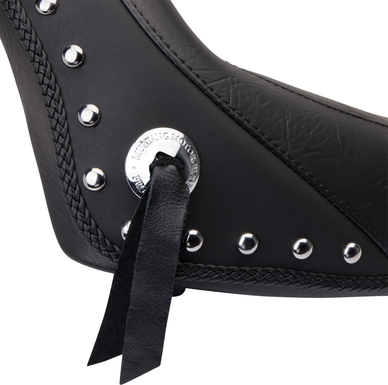 MUSTANG Studded Vinyl Solo Seat — without Backrest
