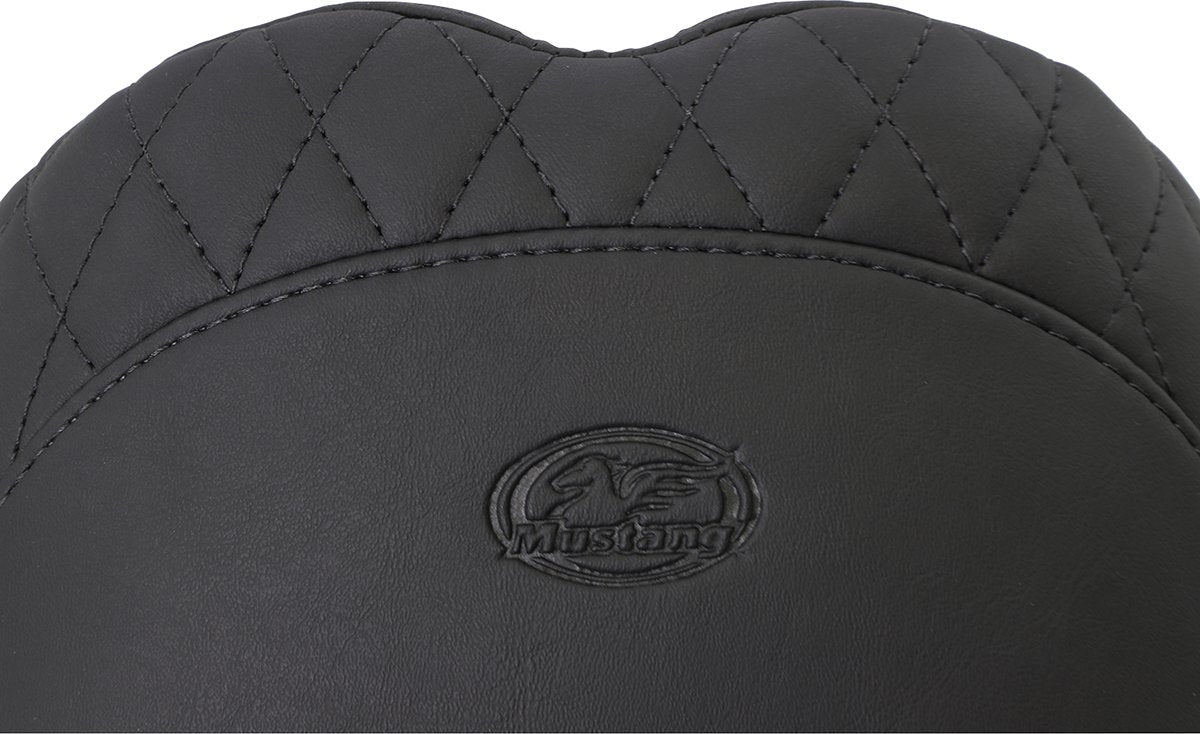 MUSTANG Tripper Fastback™ Seat for Yaffe Tank - Seat / Tripper Fastback™ / Stitched w/ Small Diamond-Stitched Inlays / Black / FL '08-'25 0801-1171