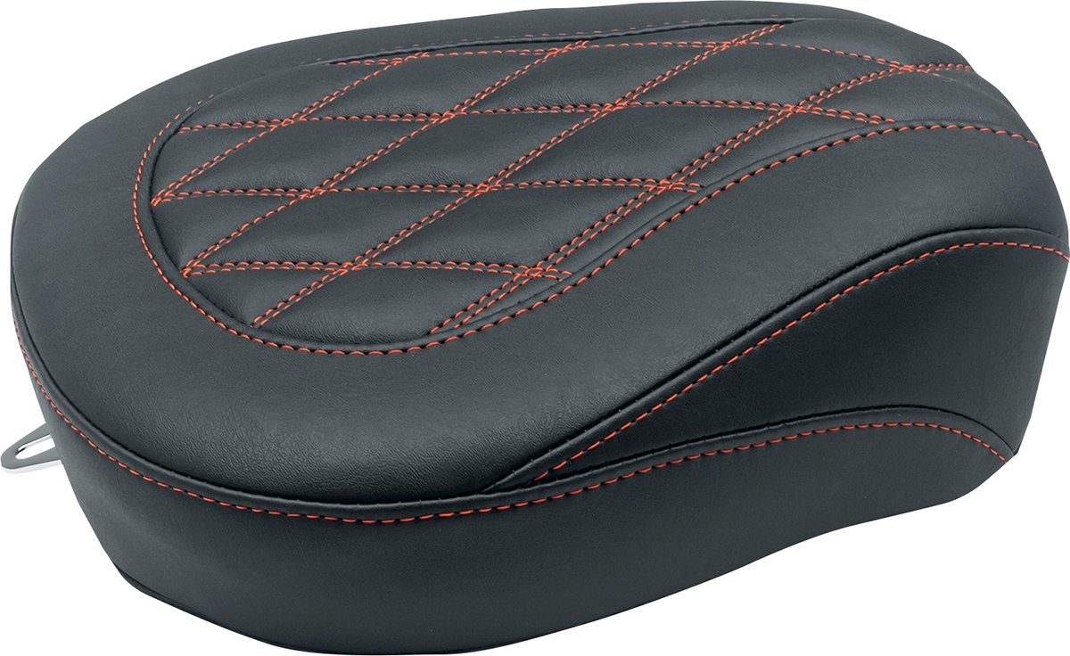 MUSTANG Wide Tripper™ Passenger Seat For Harley-Davidson - Wide Tripper™ Passenger Seat / Black w/ Gun Metal Stitching / FL '97-'25 0801-1380