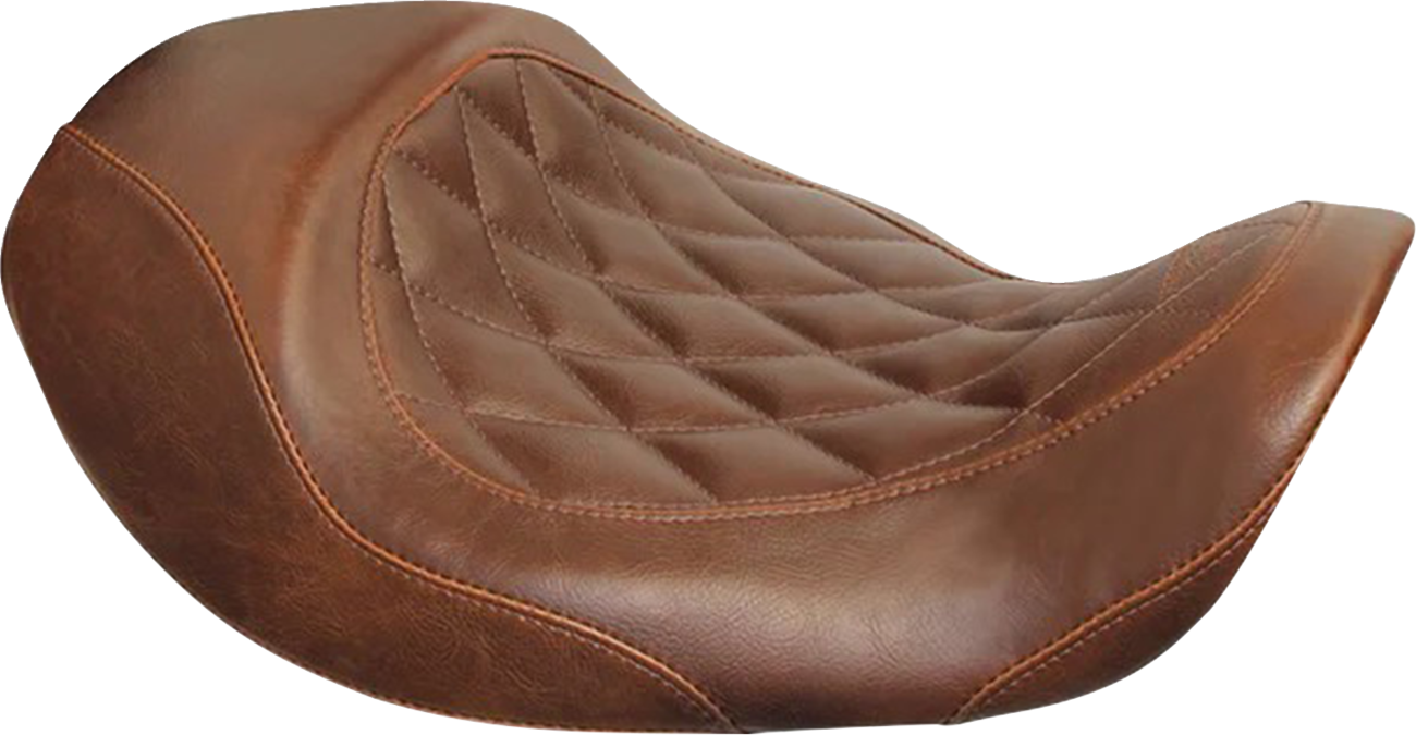 MUSTANG Wide Tripper™ Seat - Forward Wide Tripper Solo Seat / Diamond / Brown / Dyna '06-'17 0803-0402