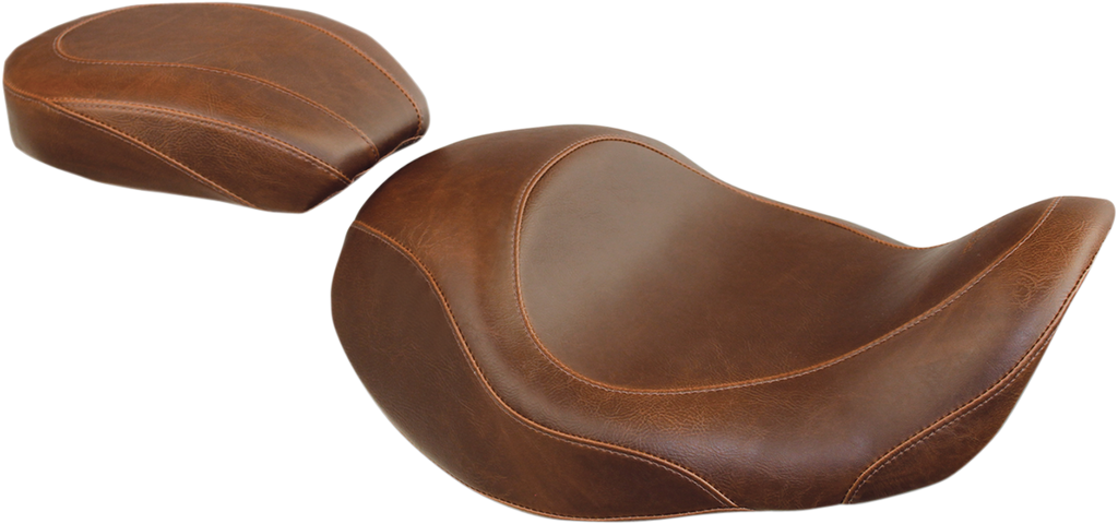 MUSTANG Wide Tripper™ Seat - Forward Wide Tripper Solo Seat / Plain / Brown / Dyna '06-'17 0803-0400