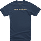 Linear Wordmark T-Shirt - Navy/Stone