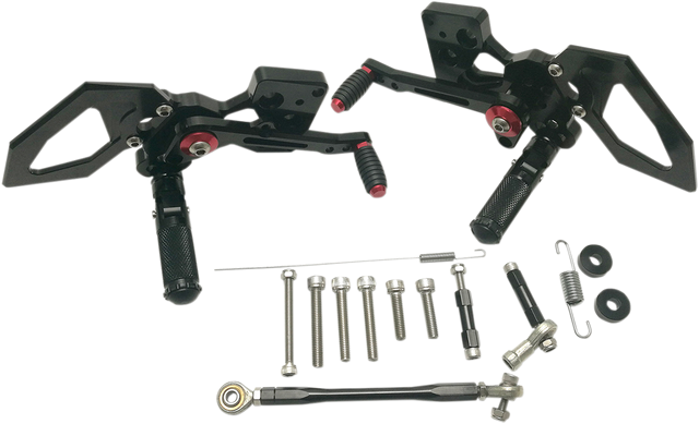 1623-0488 MGP Rearset - Black - Kawasaki - Kawasaki Z125 Pro 2017-2026