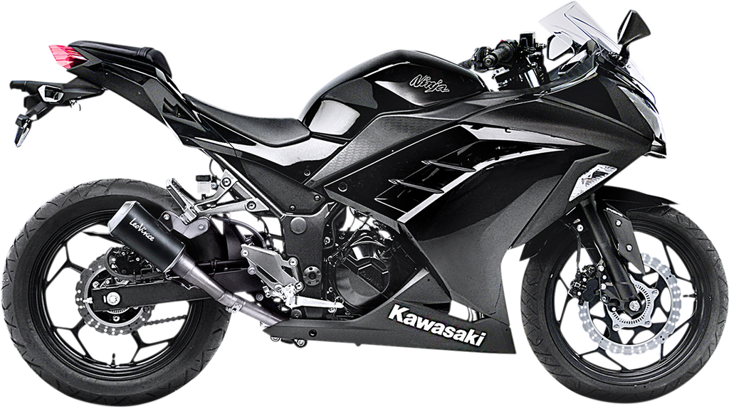 LEOVINCE Slip-On Muffler - Black Stainless Steel - Ninja 300 15205BU - Kawasaki Ninja 300 LV-10 - Kawasaki Ninja 300 2013-2017