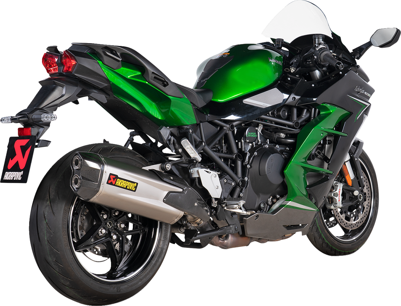 AKRAPOVIC Slip-On Line Muffler - Titanium - Kawasaki Ninja H2 SX / H2 SX SE 2021-current S-K10SO30-HGIT