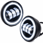 Eagle Lights 7" LED Headlight and 4.5" LED Passing Light Kit with Halo Rings for Harley-Davidson® and Indian Motorcycles - Generation II / Black / Halo Ring