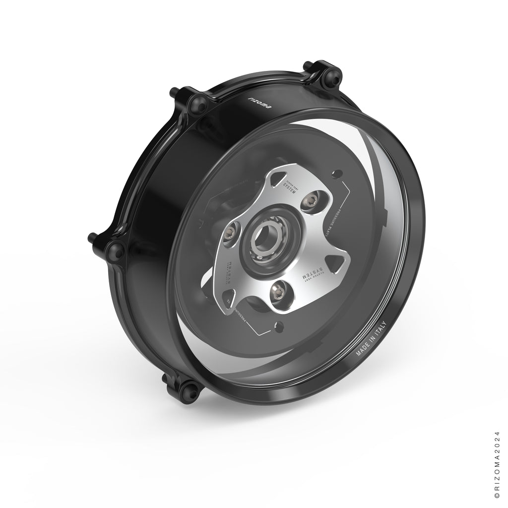 Rizoma Clear Wet Clutch Cover kit - OILQUARIUM for the Ducati Panigale V2 / 1299 / 1199 / 959 and Streetfighter V2 (and 899 too with modification)