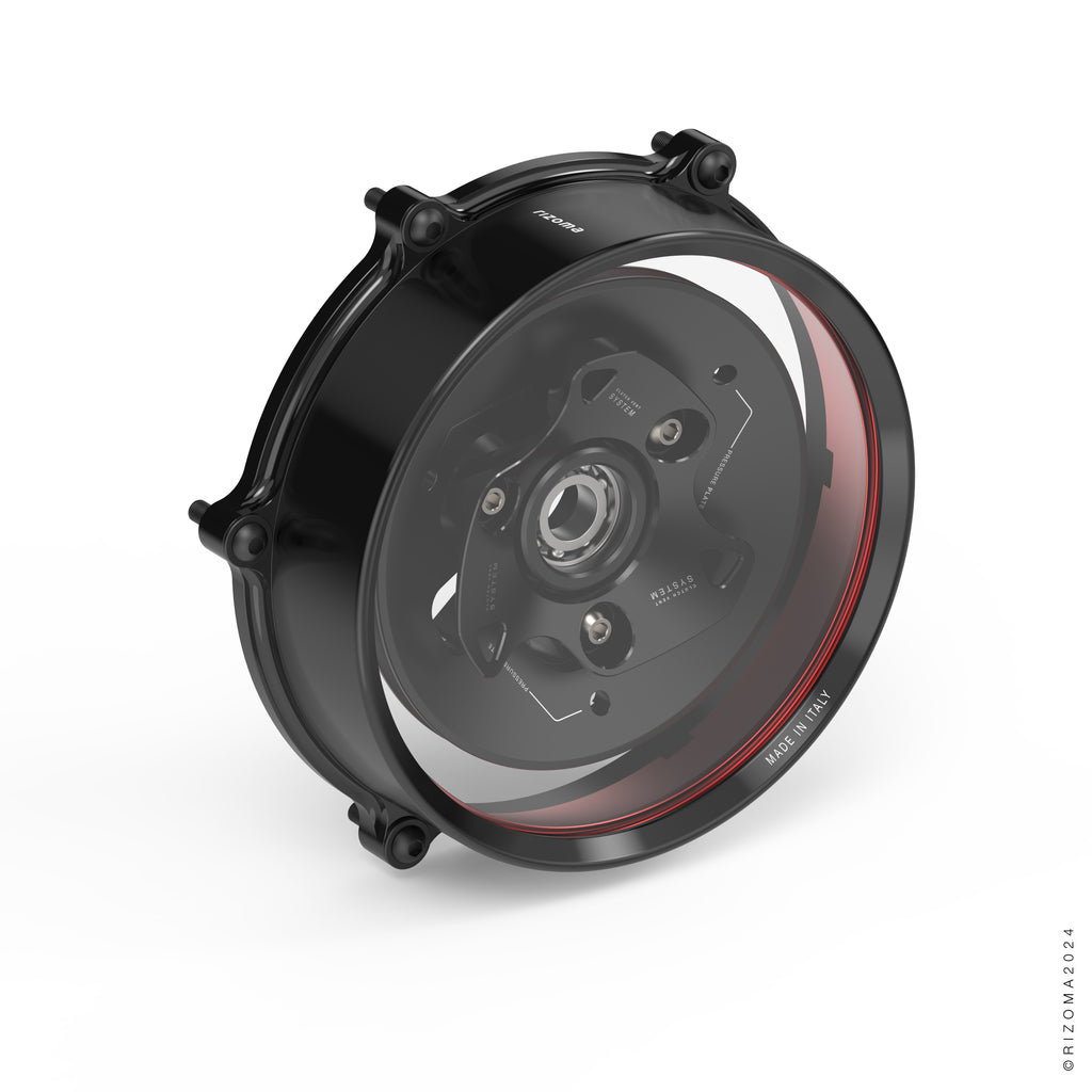 Rizoma Clear Wet Clutch Cover kit - OILQUARIUM for the Ducati Panigale V2 / 1299 / 1199 / 959 and Streetfighter V2 (and 899 too with modification)