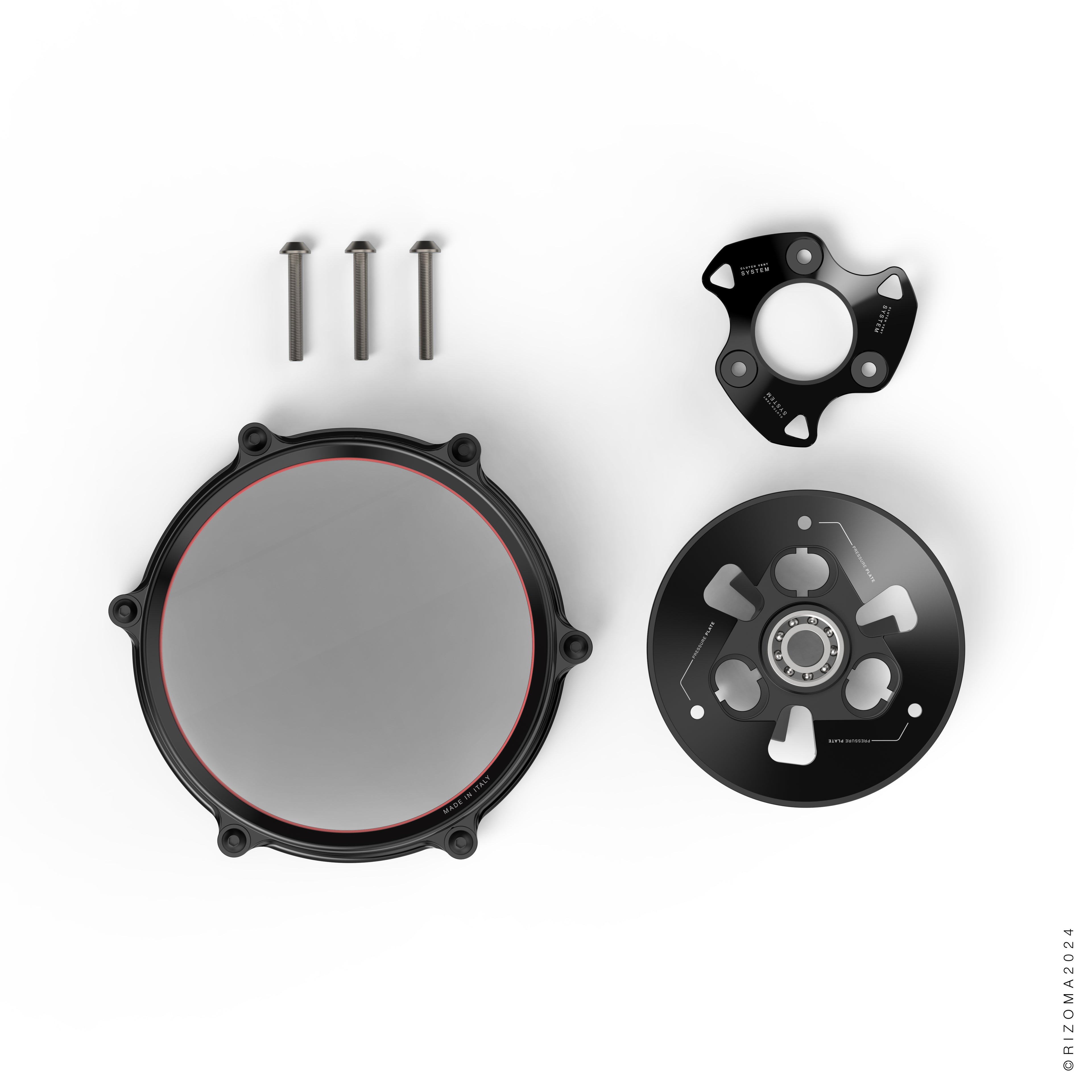 Rizoma Clear Wet Clutch Cover kit - OILQUARIUM for the Ducati Panigale V2 / 1299 / 1199 / 959 and Streetfighter V2 (and 899 too with modification)