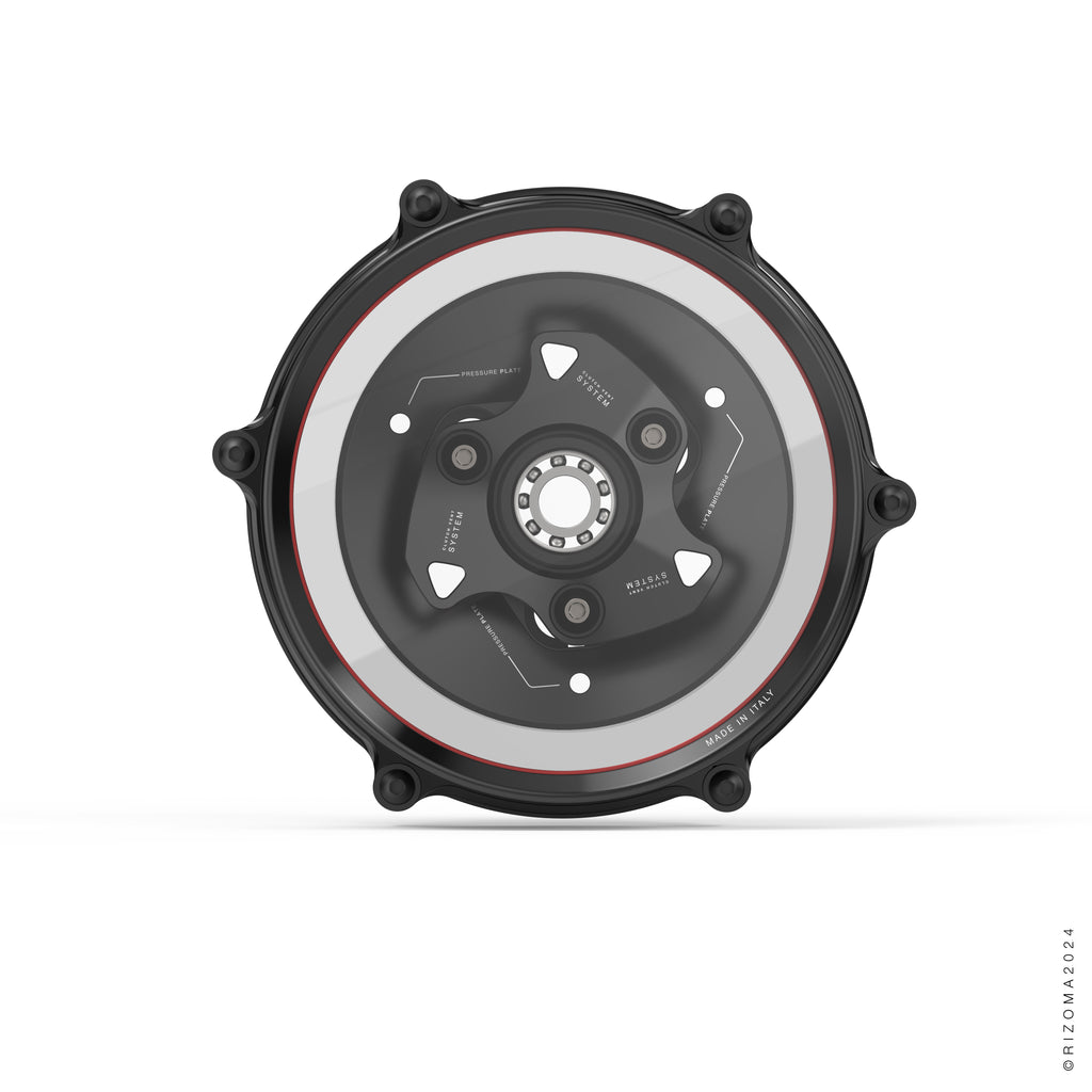 Rizoma Clear Wet Clutch Cover kit - OILQUARIUM for the Ducati Panigale V2 / 1299 / 1199 / 959 and Streetfighter V2 (and 899 too with modification)