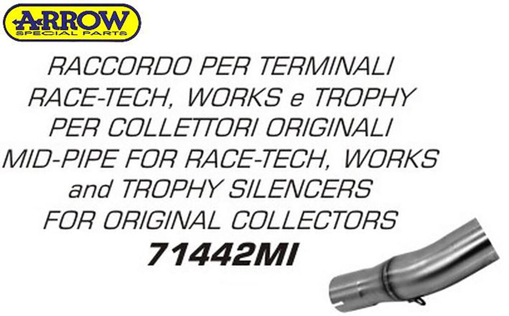 71442MI Arrow Suzuki GSR 750 11-16/GSX-S 750 17-25 Stainless Steel Mid-Pipe For Original Collectors And Race-Tech