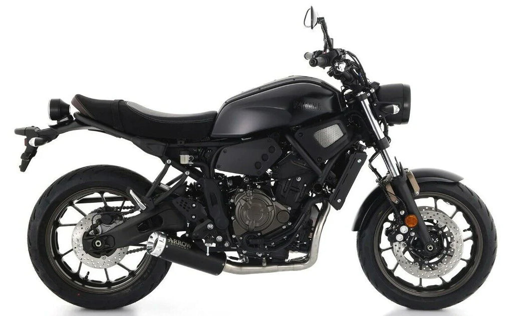 74509RBA Arrow Rebel Slip-on Exhaust, Aluminum End Cap for Yamaha XSR700 21-25