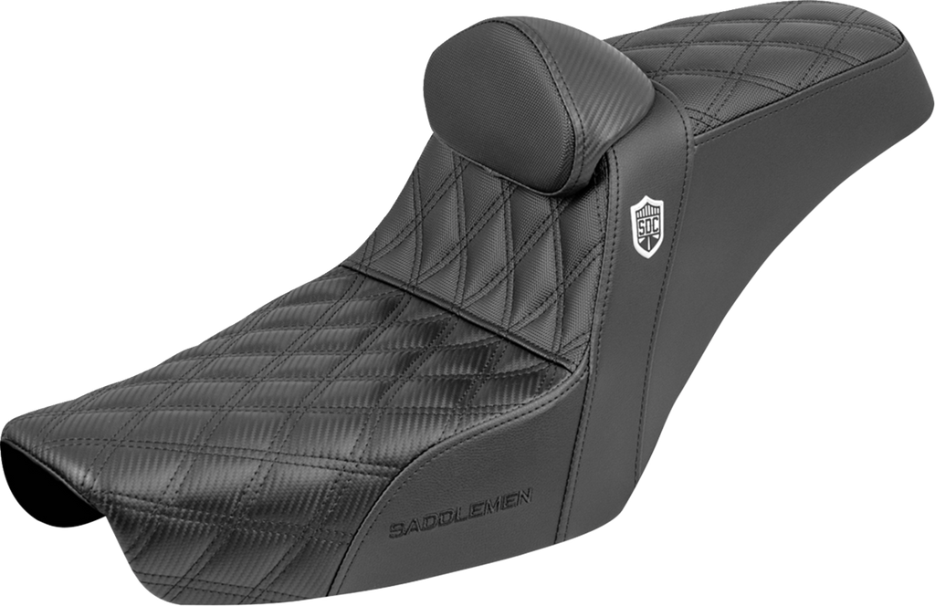 SADDLEMEN Gripper Step-Up Seats - Step-Up Seat / Gripper / Black / with Backrest / FXD '96-'03 0803-0771