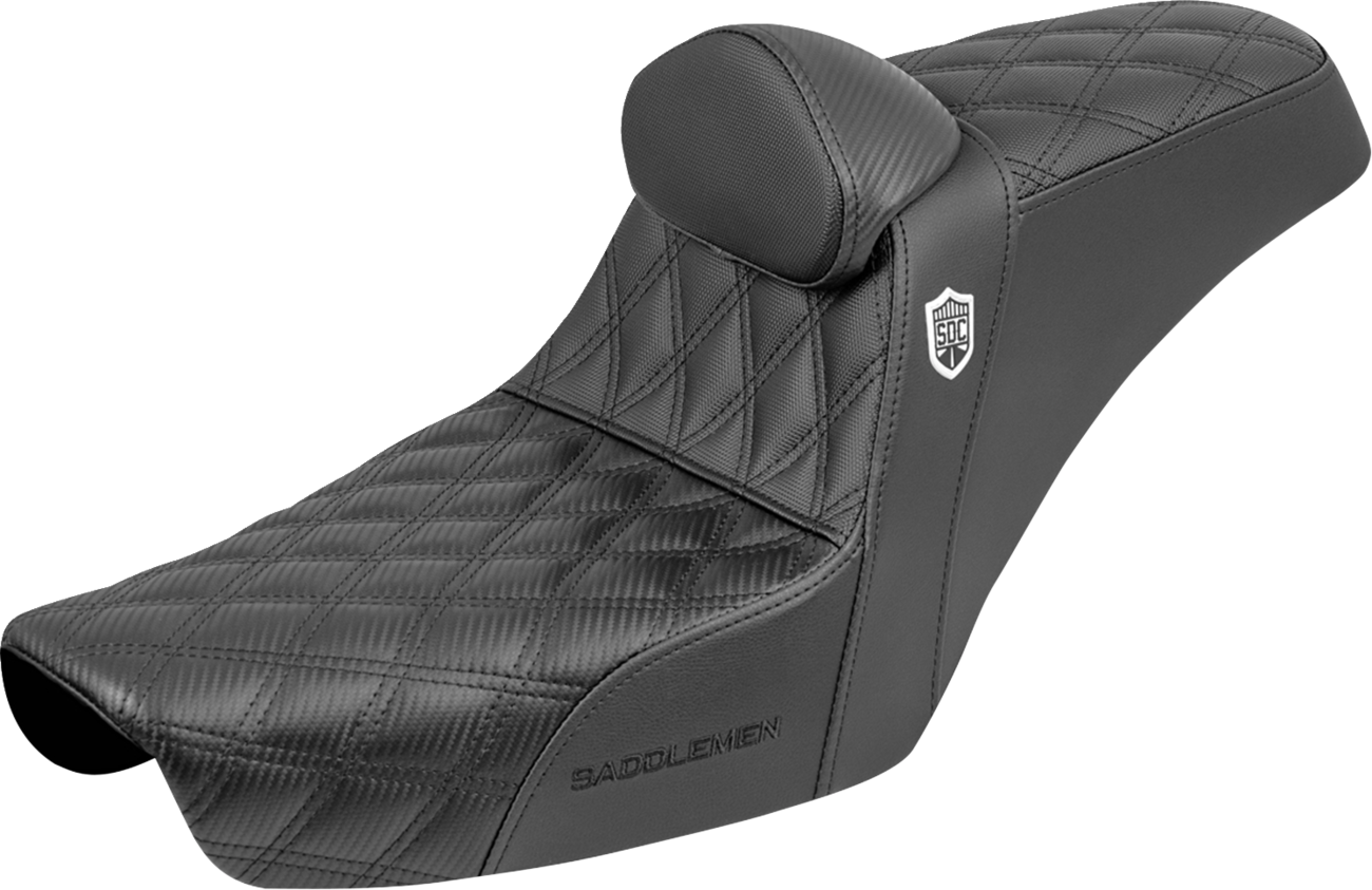 SADDLEMEN Gripper Step-Up Seats - Step-Up Seat / Gripper / Black / with Backrest / FXD '96-'03 0803-0771