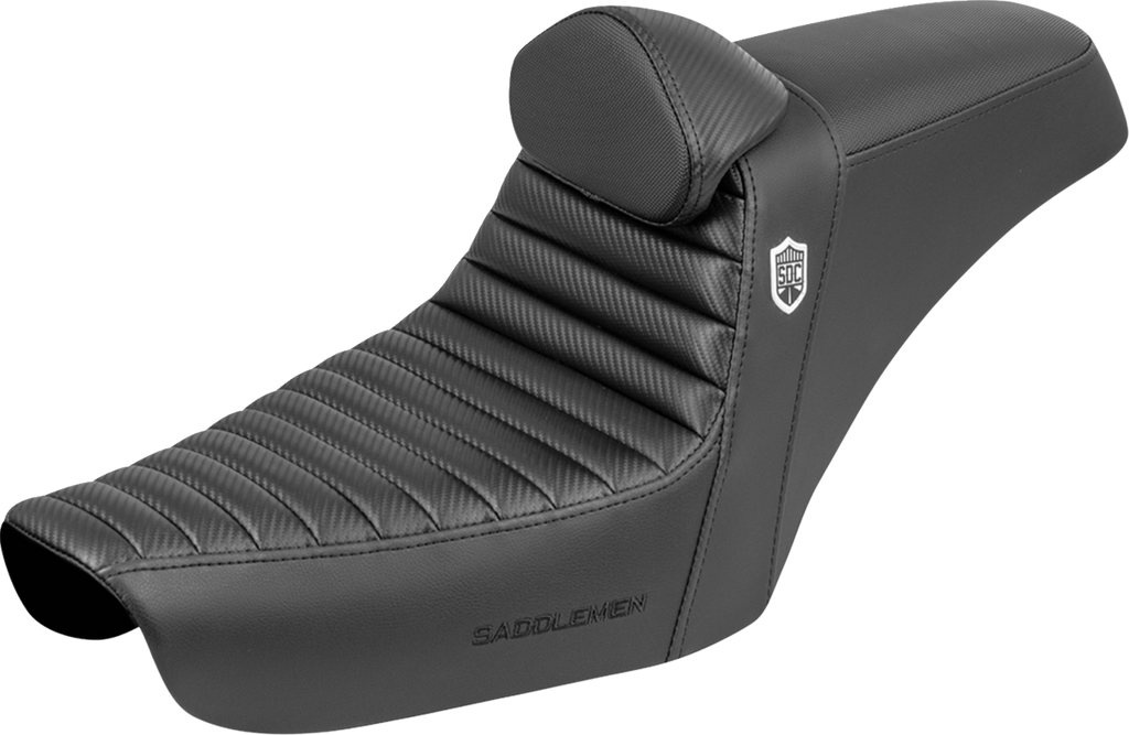 SADDLEMEN Gripper Step-Up Seats - Step-Up Seat / Gripper / Black / with Backrest / FXD '96-'03 0803-0772