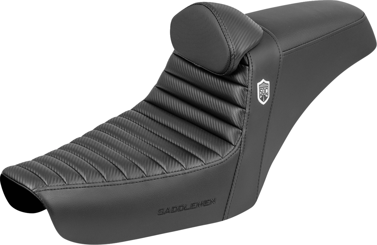 SADDLEMEN Gripper Step-Up Seats - Step-Up Seat / Gripper / Black / with Backrest / FXD '96-'03 0803-0772