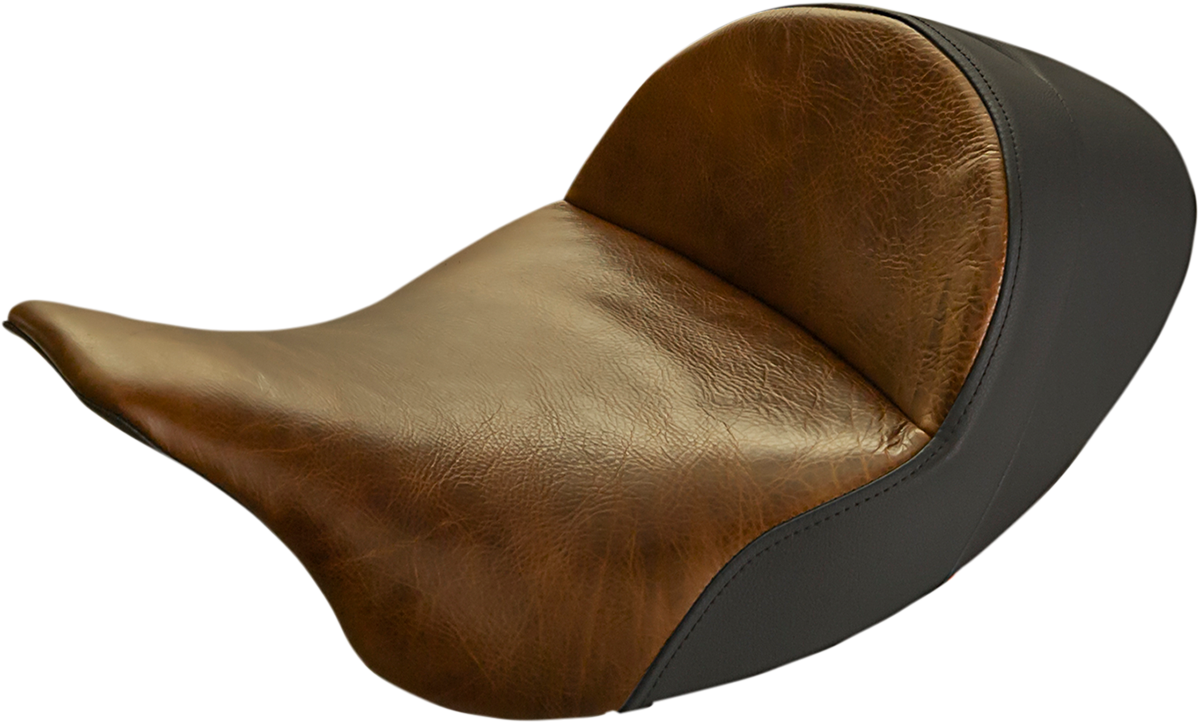 SADDLEMEN Lariat Low Solo Seat - Seat / Lariat Solo / Low / Distressed Brown / FL '08-'24 0801-1294
