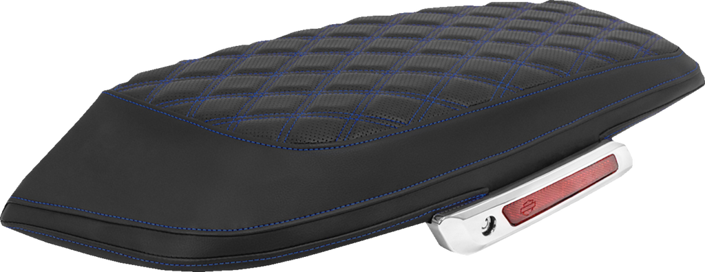 SADDLEMEN Lattice Stitched Saddlebag Lid Covers - Saddlebag Lid Covers / Lattice / Blue Stitch / FLH/FLT '23-'25 3501-2312