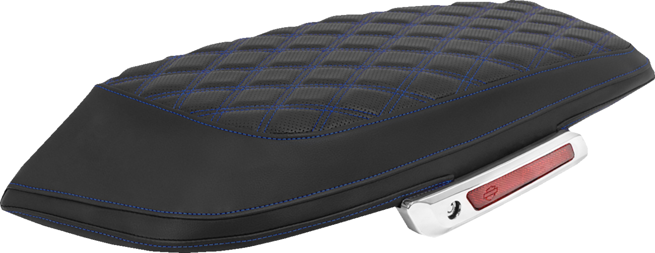 SADDLEMEN Lattice Stitched Saddlebag Lid Covers - Saddlebag Lid Covers / Lattice / Blue Stitch / FLH/FLT '23-'25 3501-2312