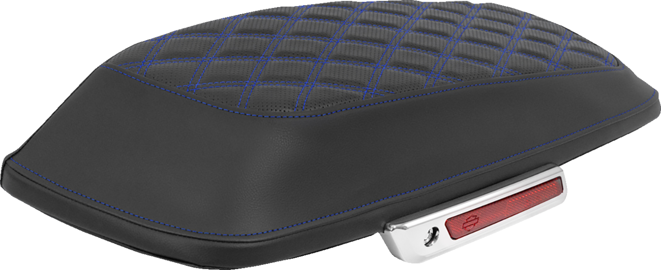 SADDLEMEN Lattice Stitched Saddlebag Lid Covers - Saddlebag Lid Covers / Lattice / Blue Stitch / FLH/FLT '23-'25 3501-2312