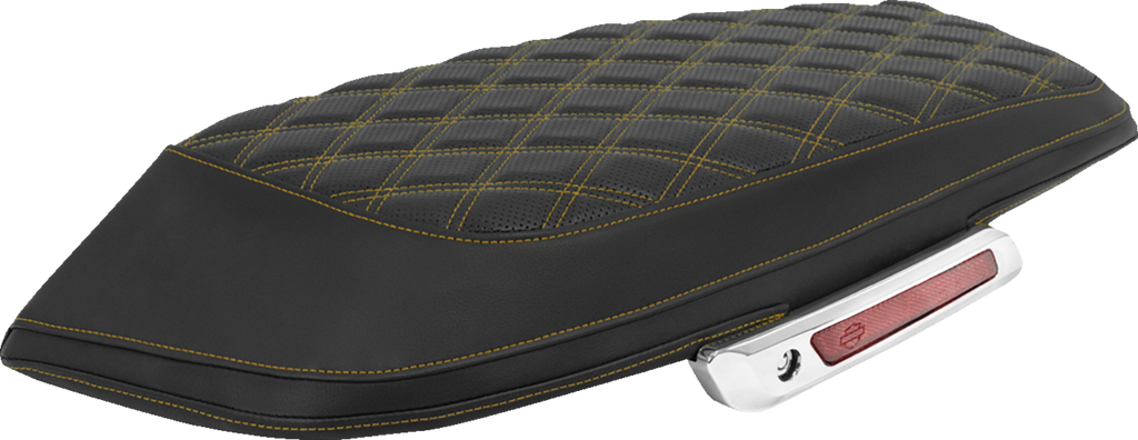 SADDLEMEN Lattice Stitched Saddlebag Lid Covers - Saddlebag Lid Covers / Lattice / Gold Stitch / FLH/FLT '23-'25 3501-2319