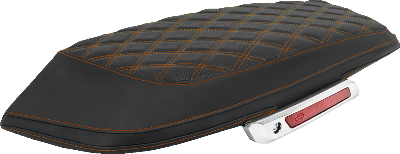 SADDLEMEN Lattice Stitched Saddlebag Lid Covers - Saddlebag Lid Covers / Lattice / Orange Stitch / FLH/FLT '23-'25 3501-2314