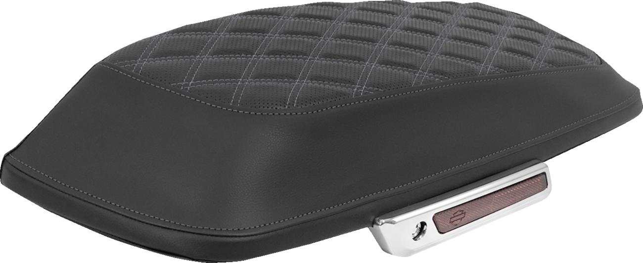 SADDLEMEN Lattice Stitched Saddlebag Lid Covers - Saddlebag Lid Covers / Lattice / Silver Stitch / FLH/FLT '14-'25 3501-2307