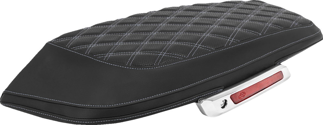 SADDLEMEN Lattice Stitched Saddlebag Lid Covers - Saddlebag Lid Covers / Lattice / Silver Stitch / FLH/FLT '23-'25 3501-2317