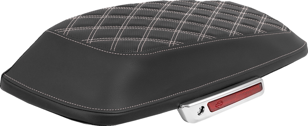 SADDLEMEN Lattice Stitched Saddlebag Lid Covers - Saddlebag Lid Covers / Lattice / White Stitch / FLH/FLT '14-'25 3501-2308