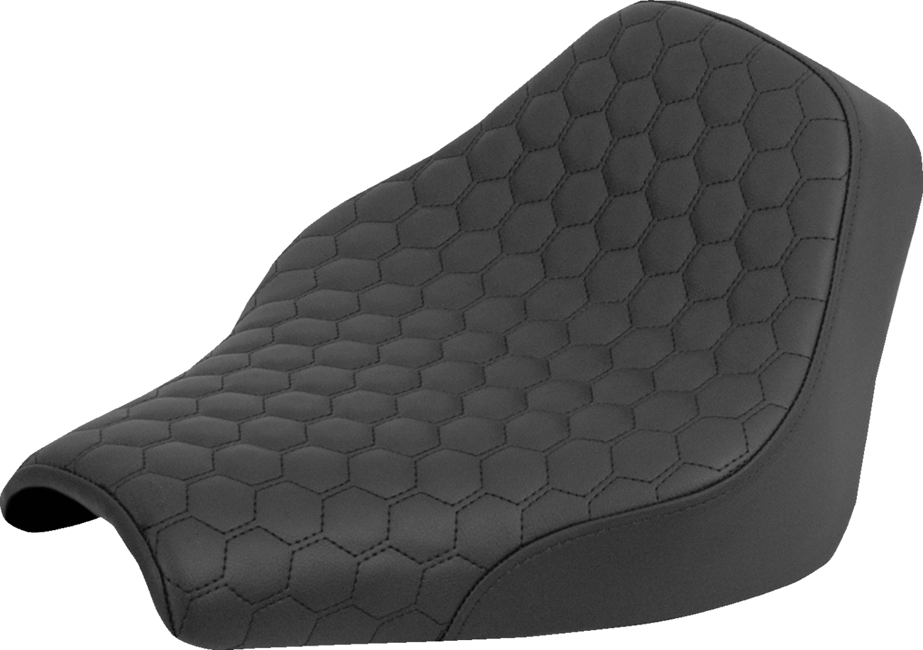SADDLEMEN Renegade™ Honeycomb Solo Seat - Renegade™ Solo Seat / Honeycomb / Black Stitch / FXST/FXBB '18-'25 0802-1704