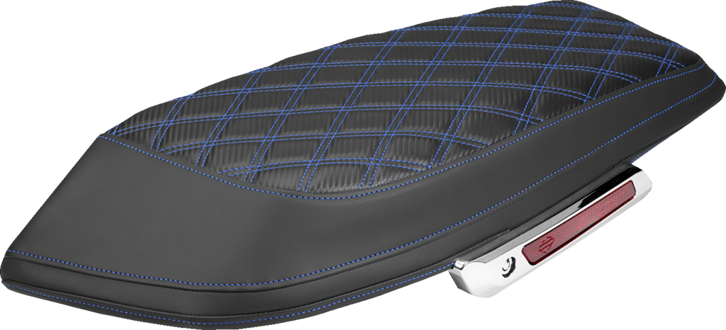 SADDLEMEN Saddlebag Lid Covers - Lattice / Carbon Fiber / Blue Stitch / FLH/FLT '23-'26 3501-2377
