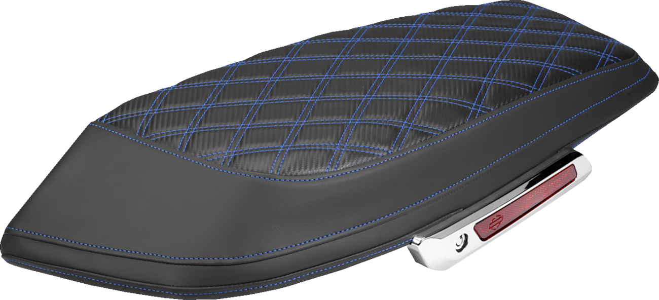 SADDLEMEN Saddlebag Lid Covers - Lattice / Carbon Fiber / Blue Stitch / FLH/FLT '23-'26 3501-2377
