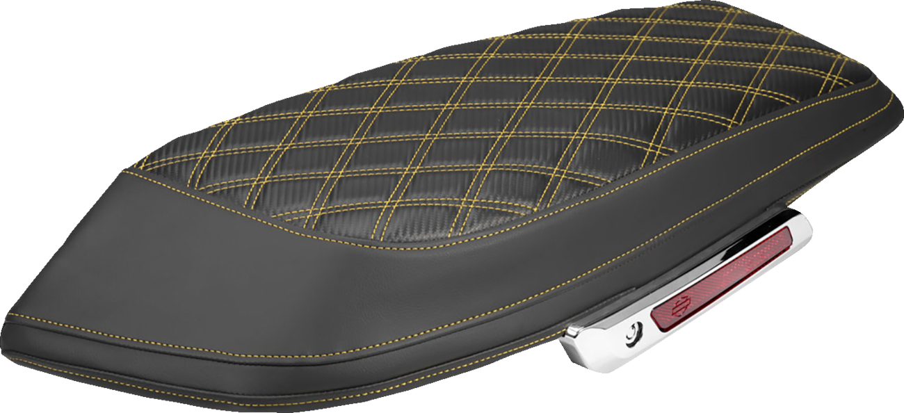 SADDLEMEN Saddlebag Lid Covers - Lattice / Carbon Fiber / Gold Stitch / FLH/FLT '23-'26 3501-2383