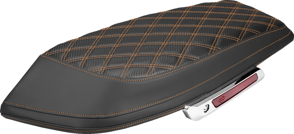 SADDLEMEN Saddlebag Lid Covers - Lattice / Carbon Fiber / Orange Stitch / FLH/FLT '23-'26 3501-2379
