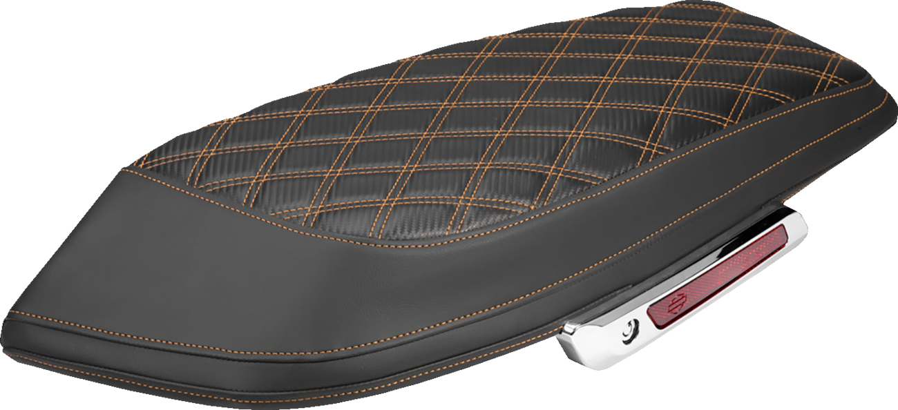 SADDLEMEN Saddlebag Lid Covers - Lattice / Carbon Fiber / Orange Stitch / FLH/FLT '23-'26 3501-2379