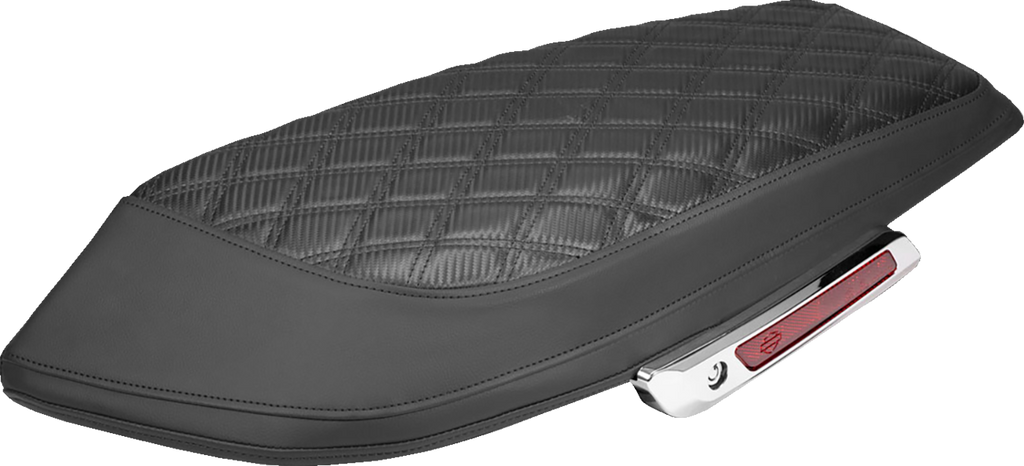 SADDLEMEN Saddlebag Lid Covers - Lattice / Carbon Fiber / White Stitch / FLH/FLT '23-'26 3501-2382