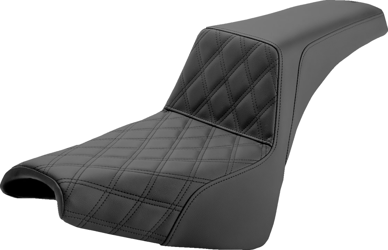 SADDLEMEN Step-Up Seat — Front Lattice Stitch - Step-Up Seat / Front Lattice Stitch / Black / FX '18-'24 0802-0962