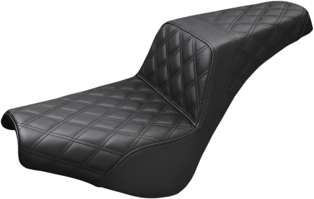 SADDLEMEN Step-Up Seat — Front Lattice Stitch - Step-Up Seat / Front Lattice Stitch / Black / FX '18-'24 0802-0962