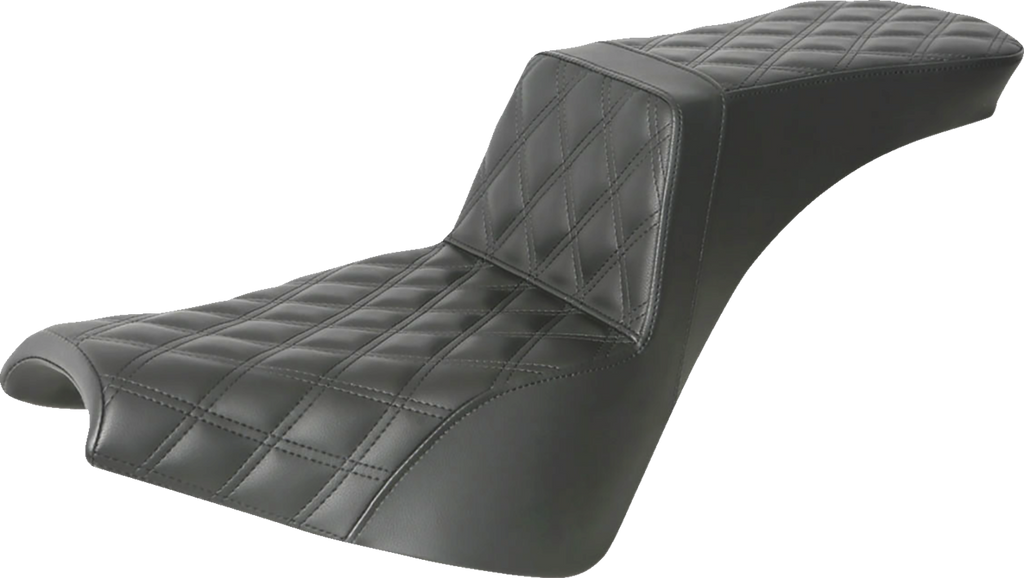 SADDLEMEN Step-Up Seat — Full Lattice Stitch - Step-Up Seat / Full Lattice Stitch / Black 0802-1459